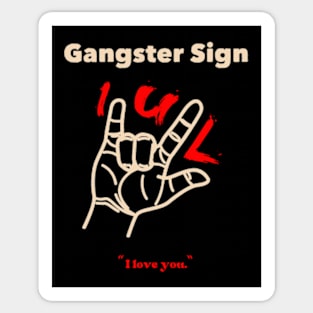 gang signs of the love Sticker